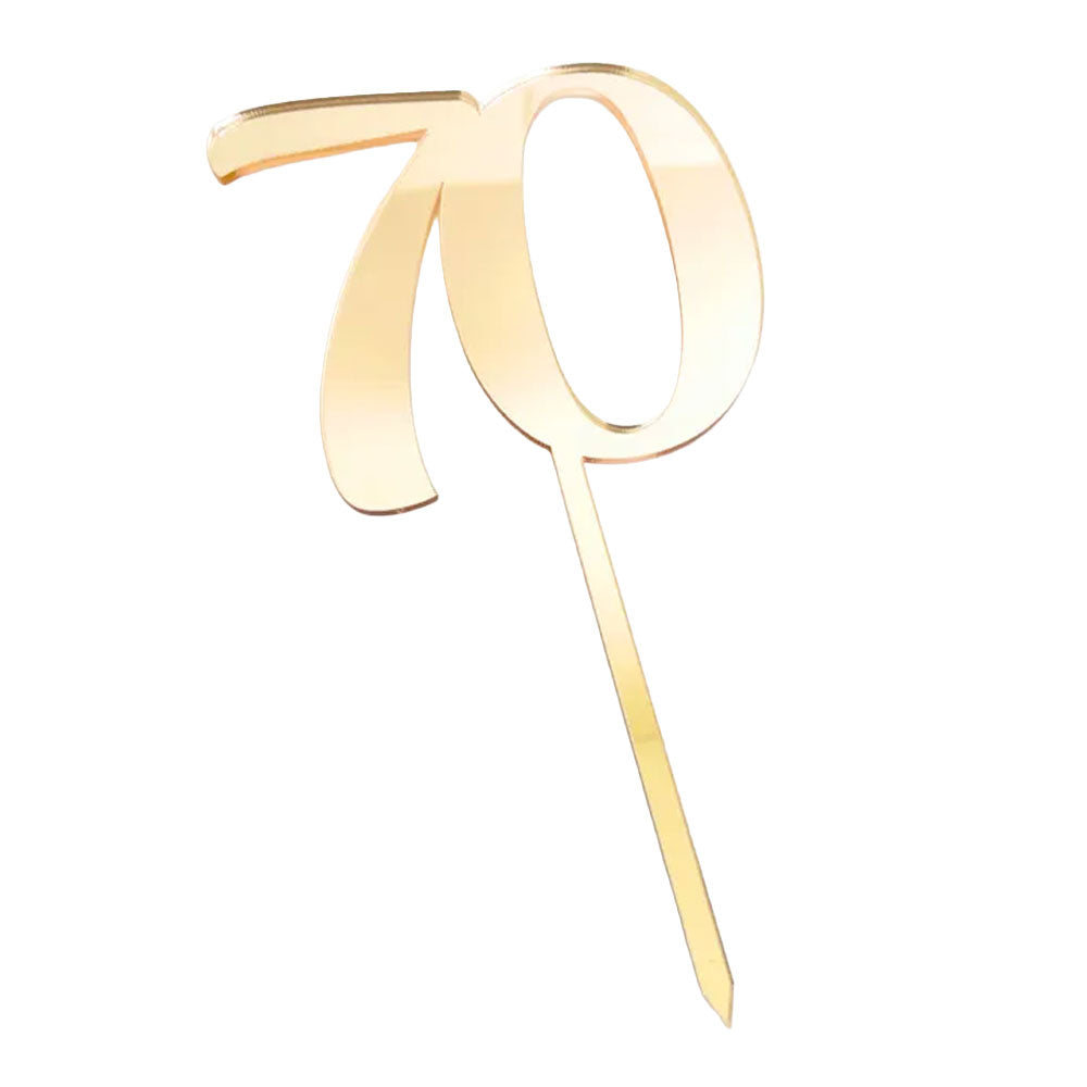 Gold 70 Acrylic Cake Topper