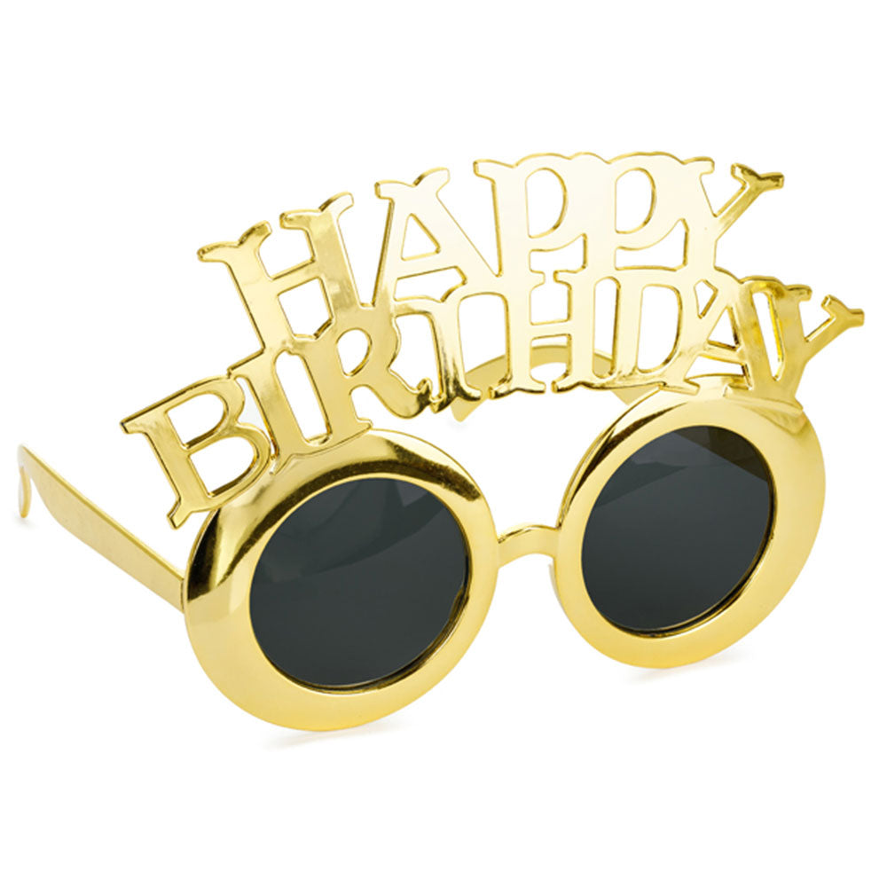 Gold Happy Birthday Party Glasses