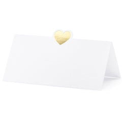 Gold Heart Place Cards 10pk