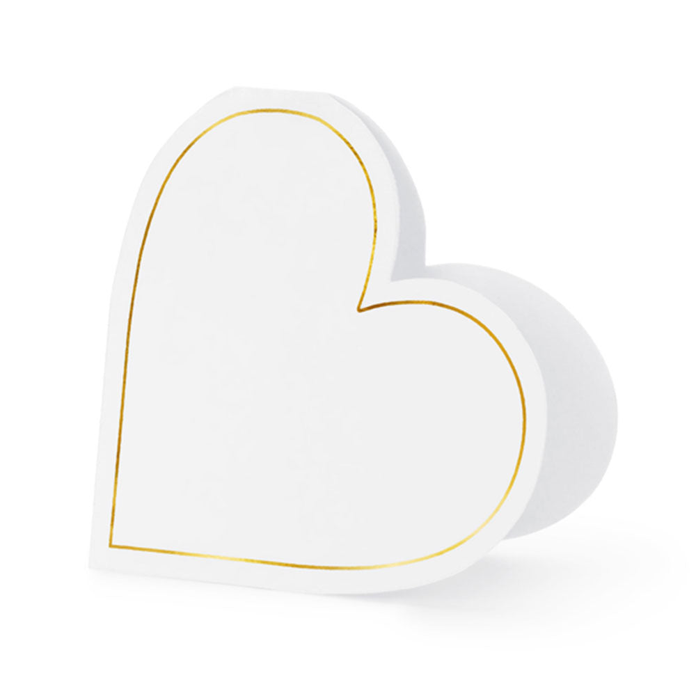 White Heart Place Cards 10pk