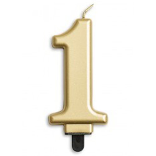 Gold Number 1 Candle