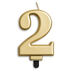 Gold Number 2 Candle