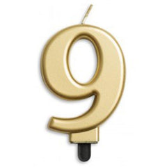 Gold Number 9 Candle
