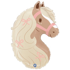Boho Pony Head Foil Balloon