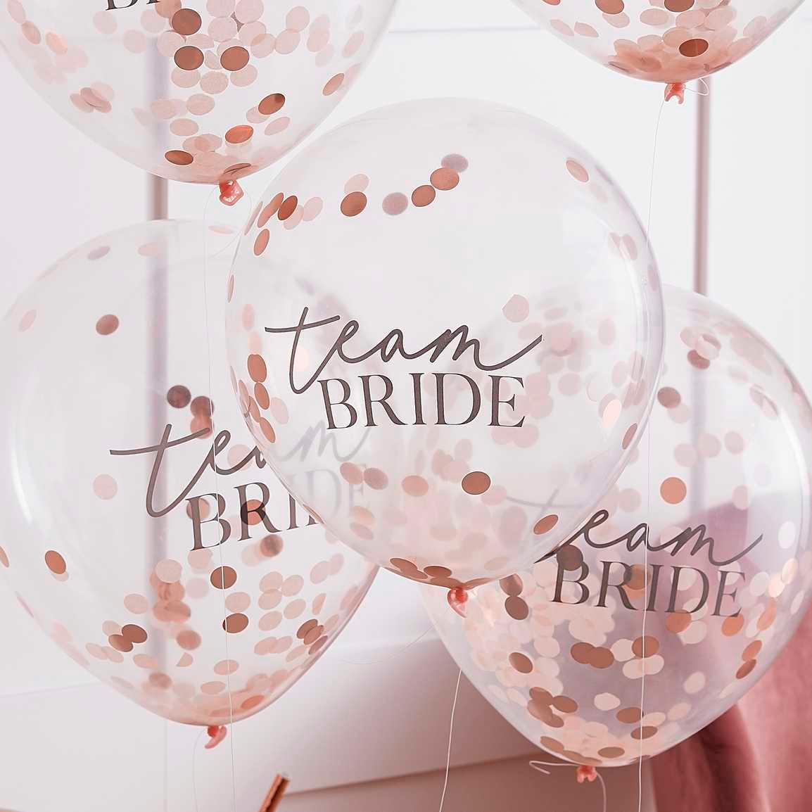 Team Bride Confetti Balloons 5pk