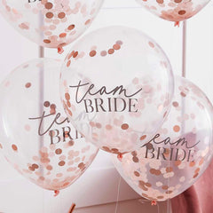 Team Bride Confetti Balloons 5pk