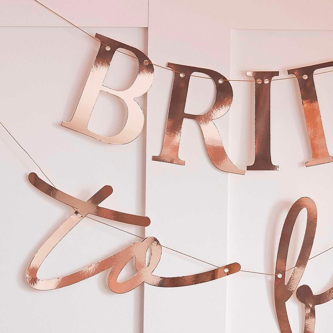 Rose Gold Bride To Be Hen Party Banner