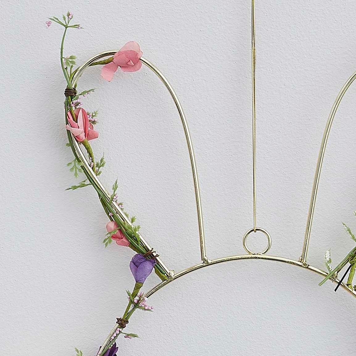 Contemporary Easter Bunny Wreath with Foliage