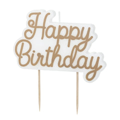 Gold Happy Birthday Candles
