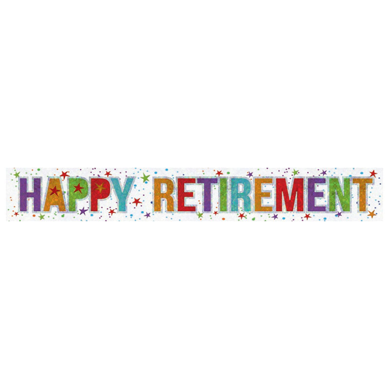Holographic Happy Retirement Banner