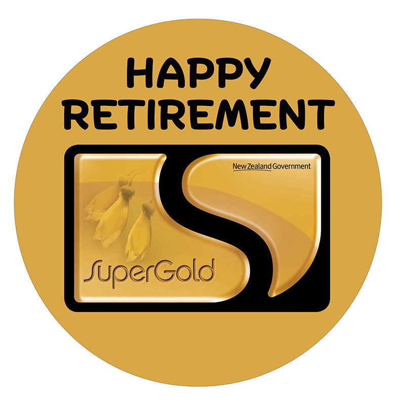 Super Gold Card Happy Retirement Edible Icing Cake Image