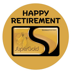 Super Gold Card Happy Retirement Edible Icing Cake Image