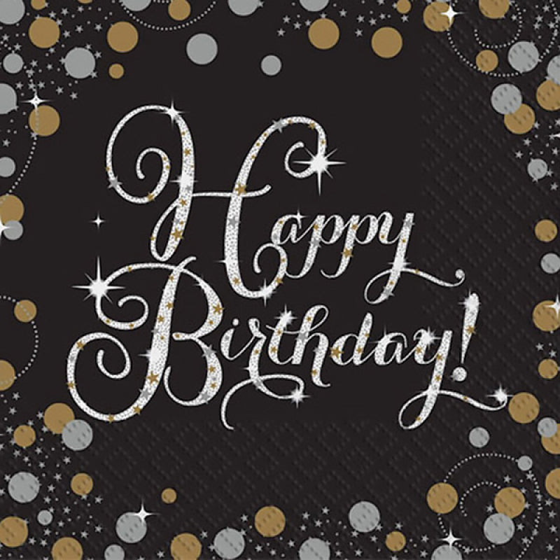 Sparkling Celebration Happy Birthday Napkins 16pk