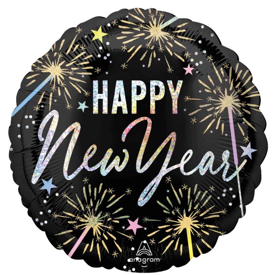 Festive New Years Sparkle Round Foil Balloon