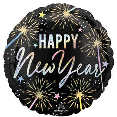 Festive New Years Sparkle Round Foil Balloon