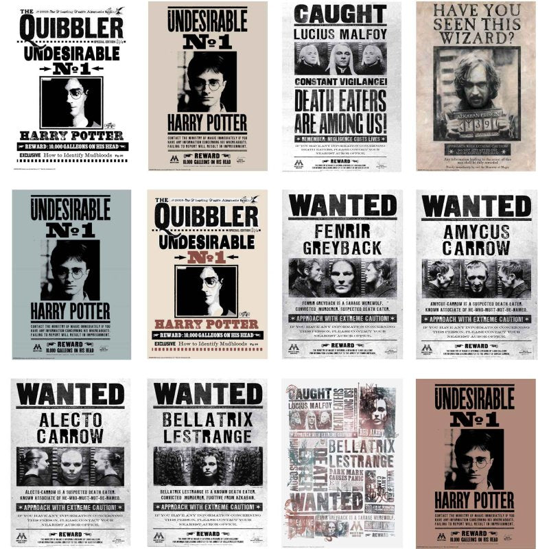 Harry Potter Wanted Poster Cutouts 12pk