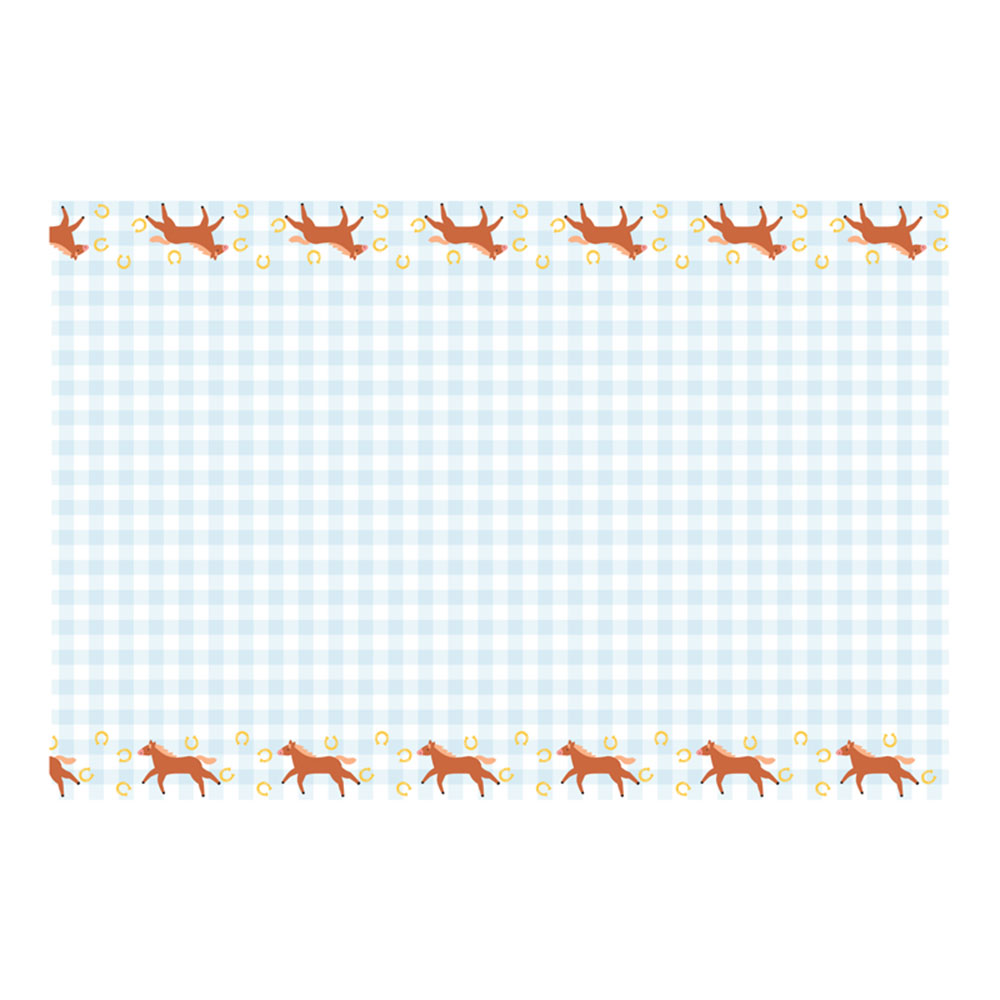 Horse Checkered Paper Tablecover