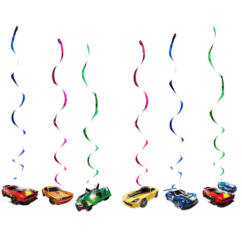Hot Wheels Swirl Decorations 6pk