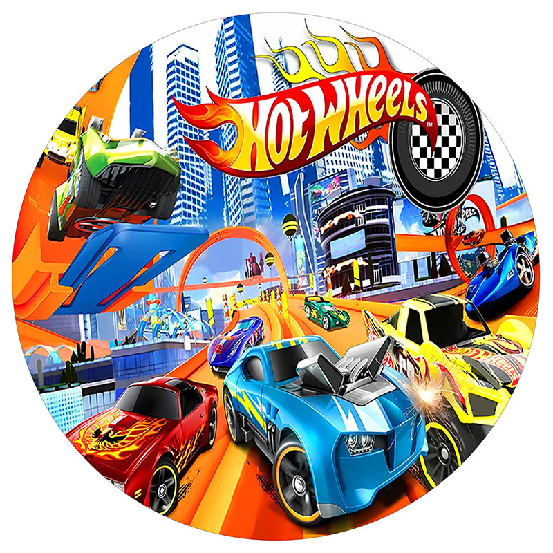 Hot Wheels Track Edible Icing Cake Image