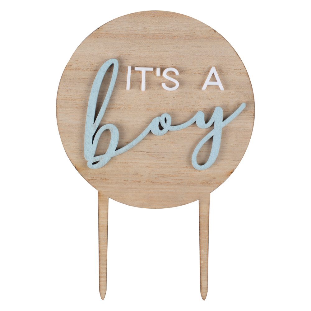 It's a Boy Wooden Cake Topper