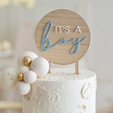 It's a Boy Wooden Cake Topper