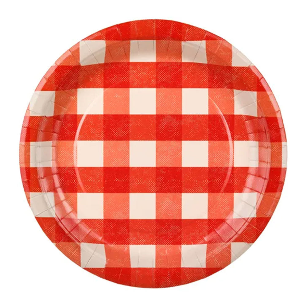 Red Gingham Jumbo Plates 6pk