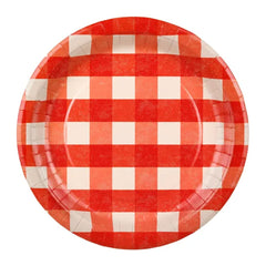 Red Gingham Jumbo Plates 6pk