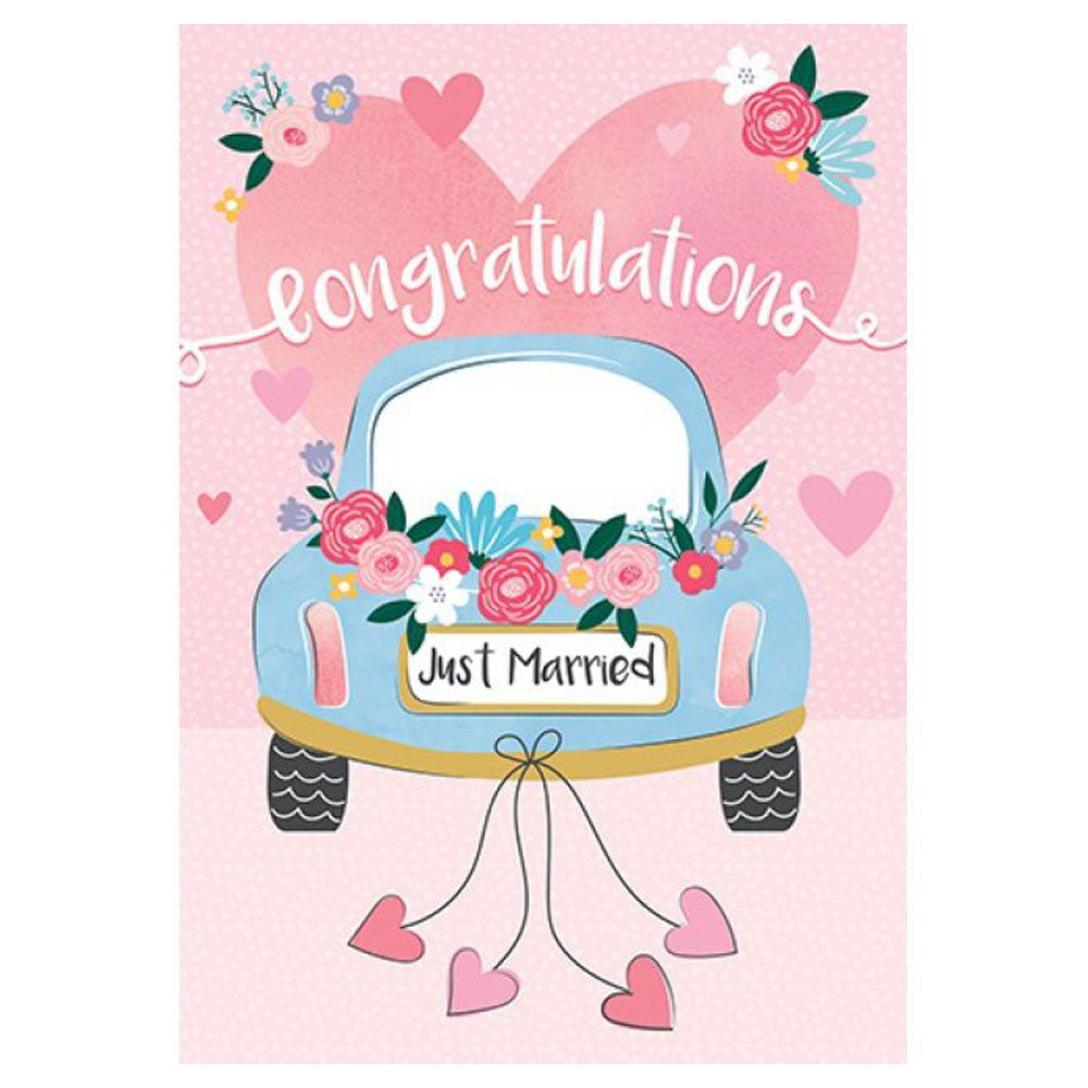 Jumbo Just Married Wedding Card