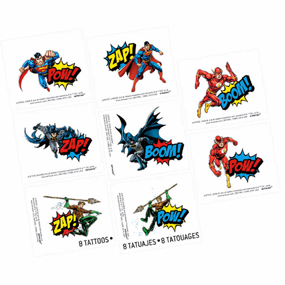 Justice League Tattoos 8pk