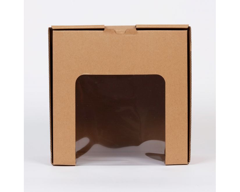 Eco Kraft Window Cake Box 8x8x6in (21cm x 21cm x 15cm high)