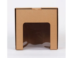 Eco Kraft Window Cake Box 8x8x6in (21cm x 21cm x 15cm high)
