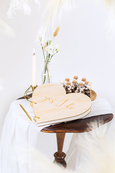 Wooden Heart Guest Book