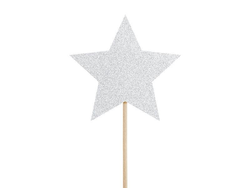 Silver Star Cupcake Toppers