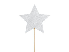 Silver Star Cupcake Toppers