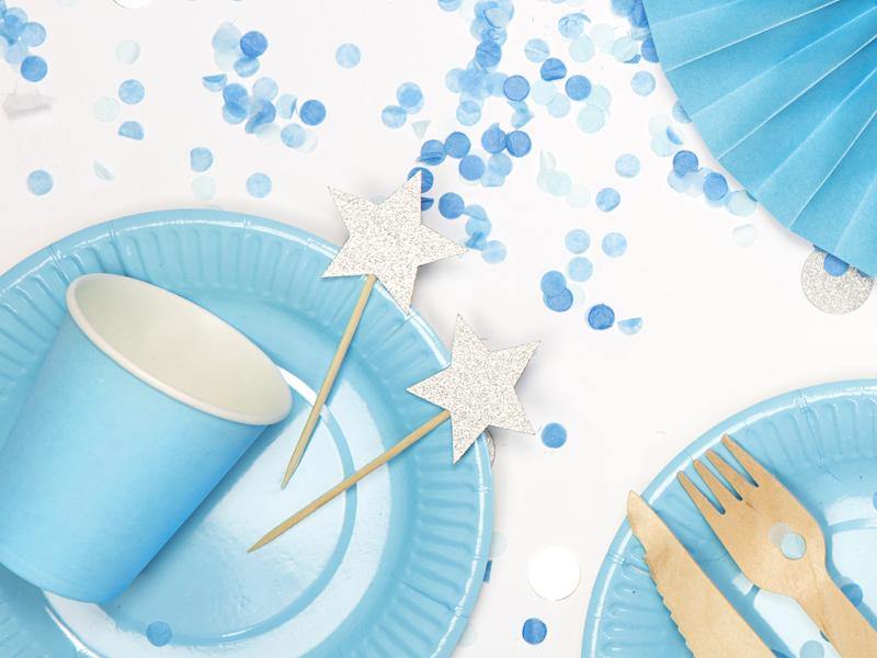 Silver Star Cupcake Toppers