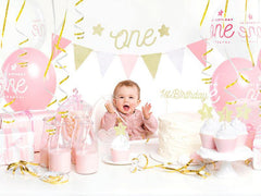 Gold 1st Birthday Cupcake Toppers