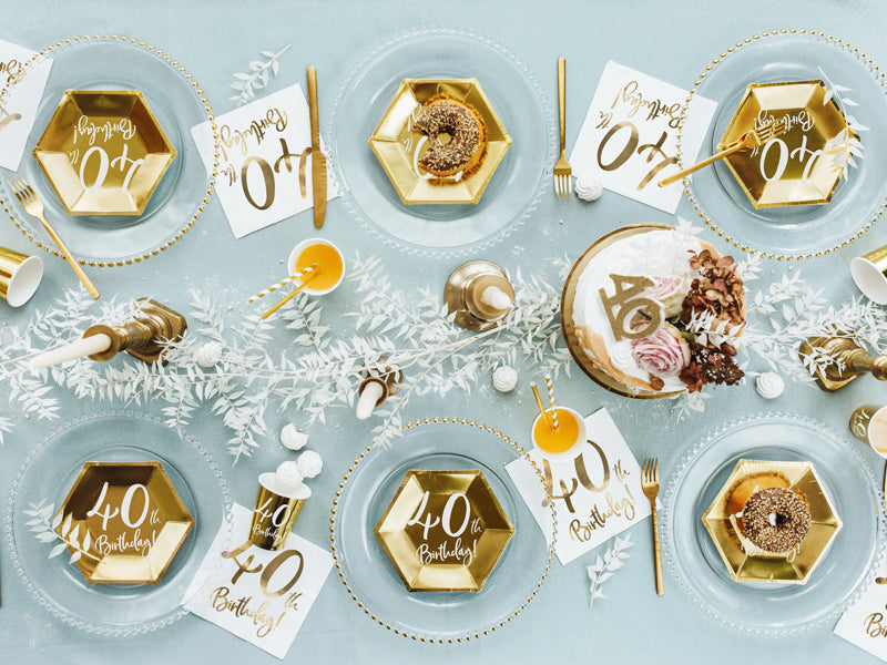 Gold 40th Birthday Cups 6pk