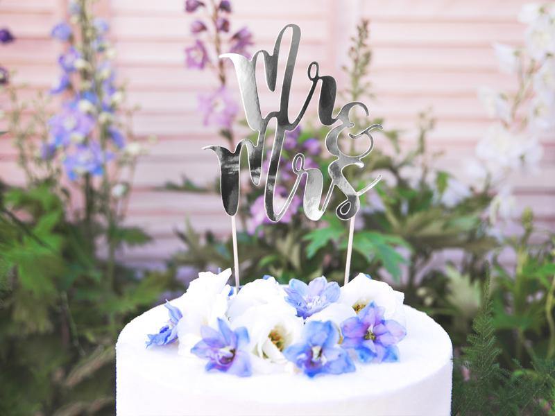 Silver Mr & Mrs Cake Topper