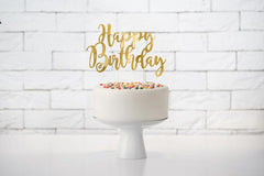 Gold Happy Birthday Cake Topper