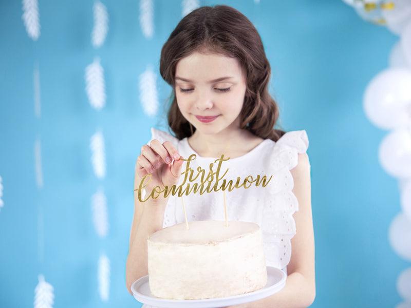 Gold First Communion Cake Topper