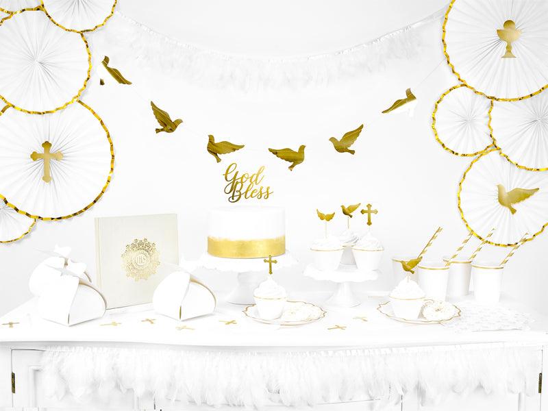 Gold God Bless Cake Topper