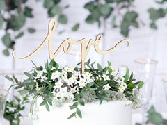 Wooden Love Cake Topper