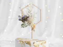 Wooden Hexagon Cake Topper