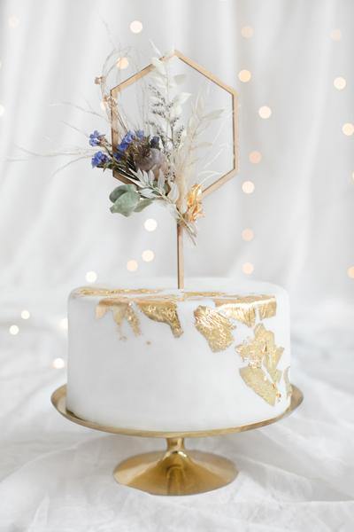 Wooden Hexagon Cake Topper