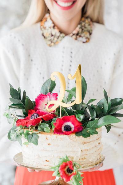 Gold 21st Cake Topper