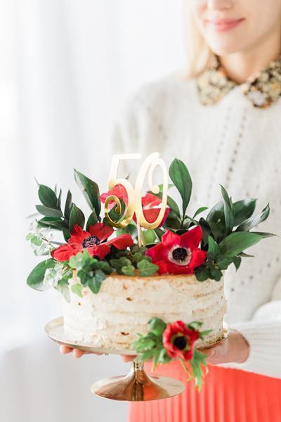 Gold 50th Cake Topper