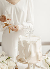 White Mr & Mrs Acrylic Cake Topper