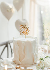 Gold Mr & Mrs Acrylic Cake Topper