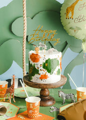 Metallic Gold Happy Birthday Acrylic Cake Topper