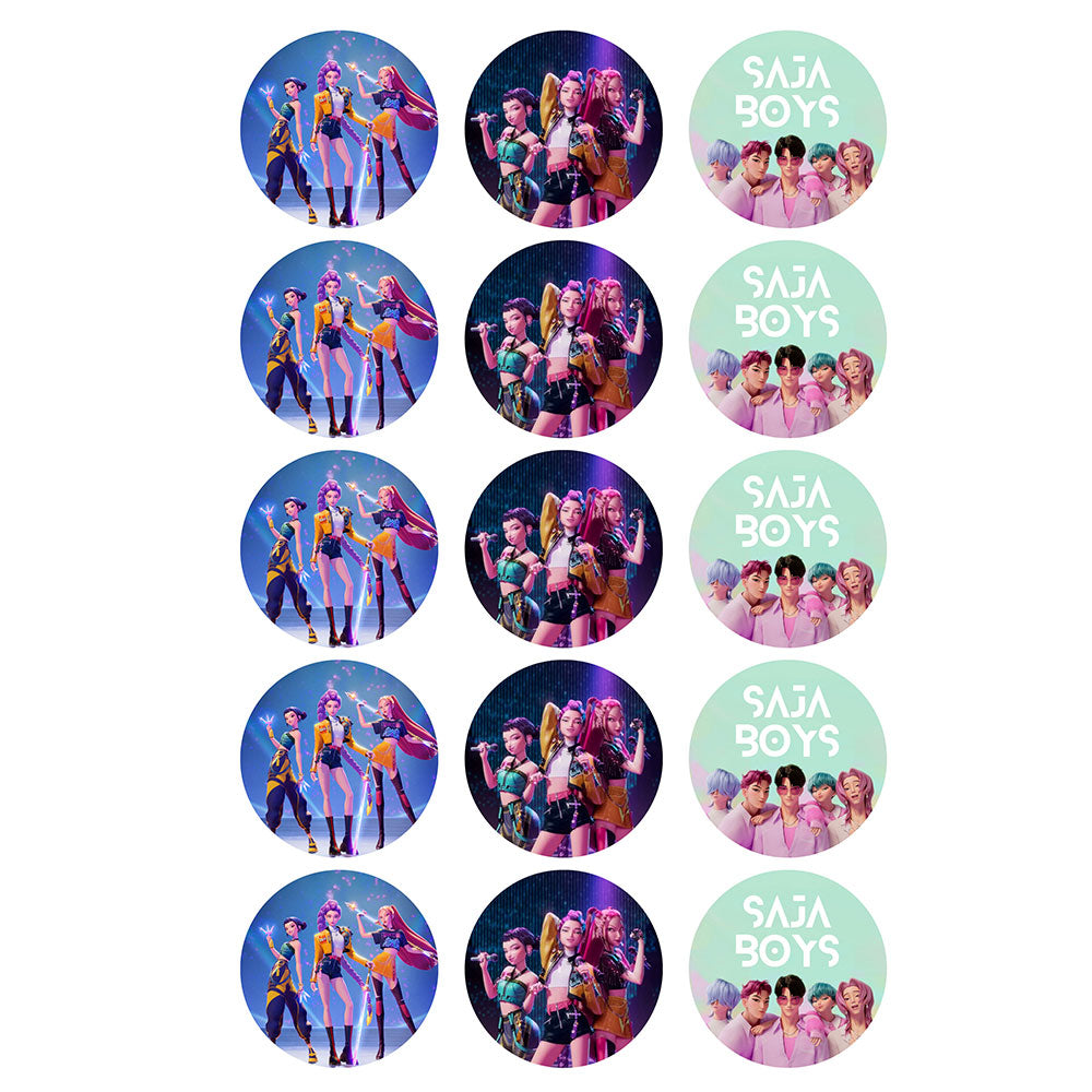 KPop Demon Hunters Edible Icing Cupcake Images